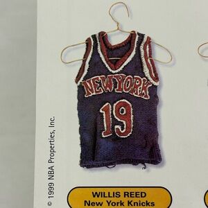 Vintage 90s Willis Reed New York Knicks NBA Locker Room Star Hangers Jersey